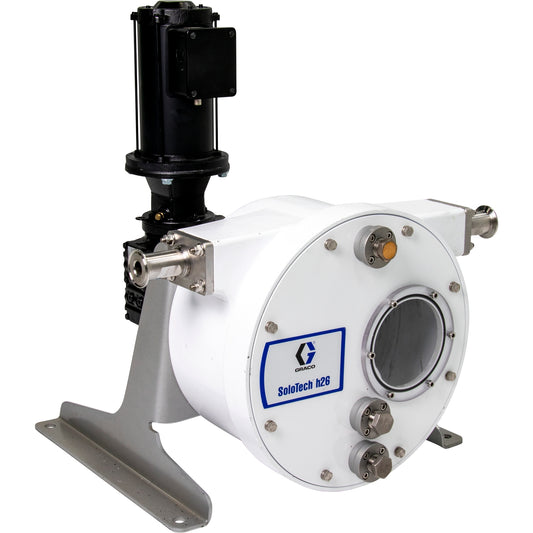 GRACO SoloTech™ h26 Peristaltic Pump, 2.2 hp BLDC Motor with Gear Reducer, 1.70–10.2 gpm, FDA Nitrile Hose, SST Sanitary Clamp Barb (Part No. 19D090)