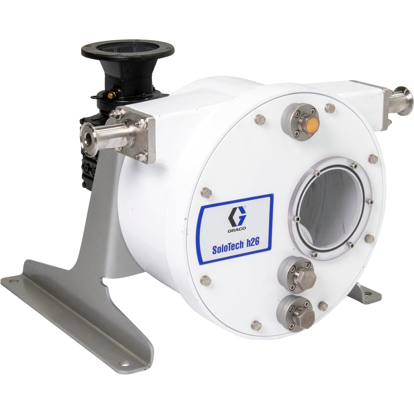 GRACO SoloTech™ h26 Peristaltic Pump, Low-speed gear reducer no motor, NEMA, FDA Nitrile Hose, SST Sanitary Clamp Barb (Part No. 19D092)