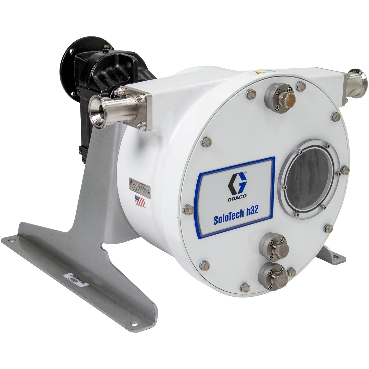 GRACO SoloTech™ h32 Peristaltic Pump, High-speed gear reducer no motor, IEC, FDA Nitrile Hose, SST Sanitary Clamp Barb (Part No. 19D085)