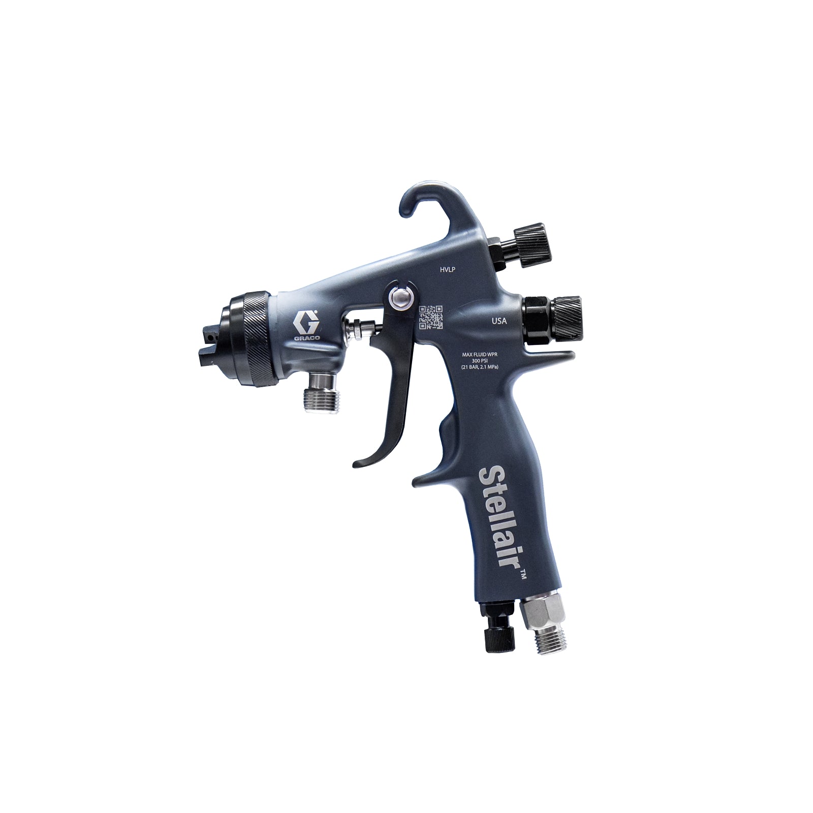 GRACO Stellair Air Spray Gun, HVLP, 0.055 in (1.4 mm), Wide Pattern, PEEK Tip (Part No. 2004182)
