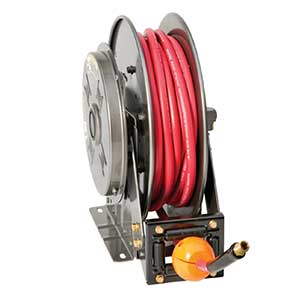 Hannay Reel N716-25-26-15.5B | Hose & Cable Reel | 1/2" Buna Bp Su Swl Jt, 75' Flextral Rc1 Hose, Hs-35 Inst – Durable High-Pressure Reel With Spec Roller Position