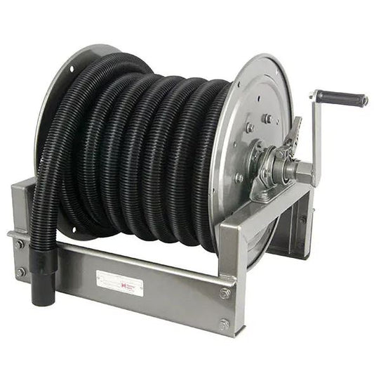 Hannay Reel Ssn716-19-20-10.5J | Stainless Steel Hose & Cable Reel | Sst Aflas Suction Swivel, Mill Finish, Spec Roller Position – Durable Corrosion-Resistant Industrial Reel
