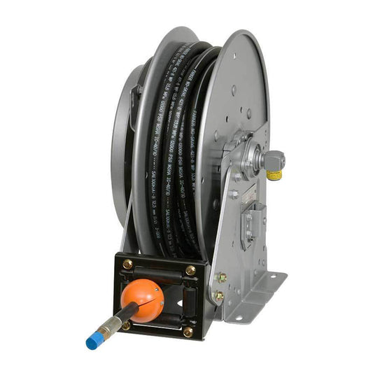 Hannay Reel N716-25-26-15.5B | Hose & Cable Reel | 1/2" Buna Bp Su Swl Jt, 3/8" X 75' Flextral Ar-30 Hose, Hs-35 Inst – Durable Industrial Hose Reel With Spec Roller Position