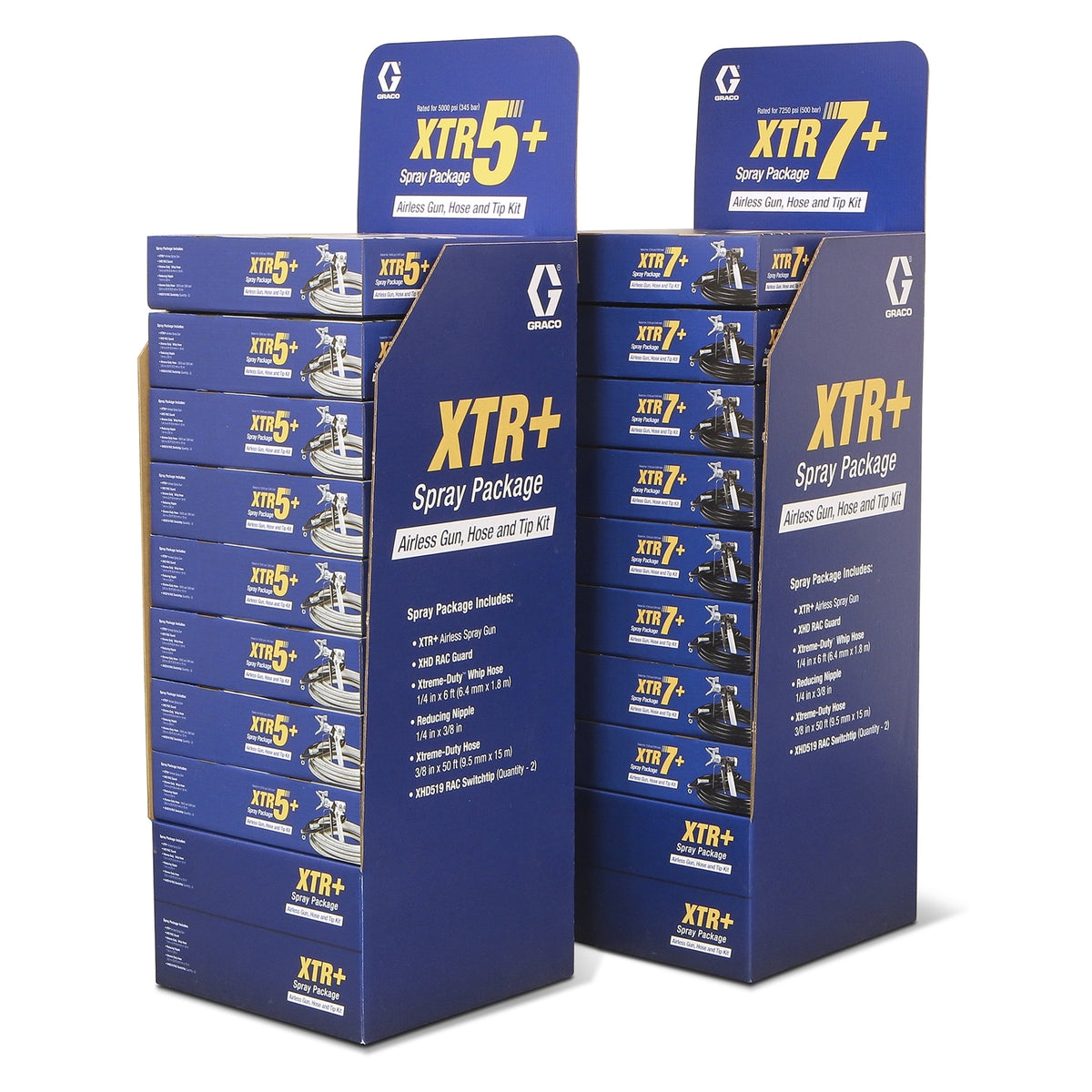 GRACO XTR5+ Gun, Hose and Tip Kit, 8-pack of 26C962 with Display Stand (Part No. 26C972)